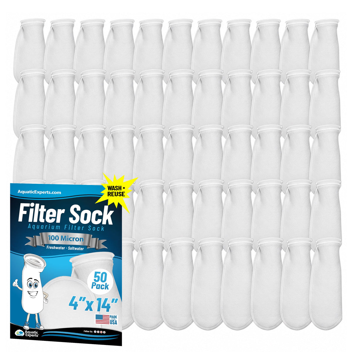 4" Ring Aquarium Filter Sock 100 Micron for Saltwater Aquariums | Aquatic Experts