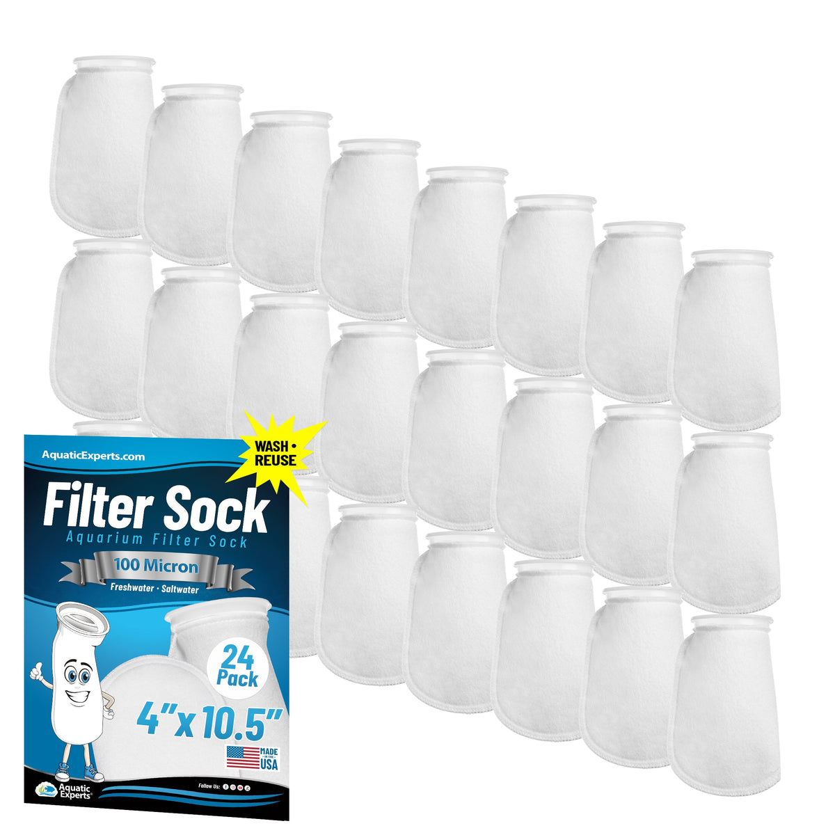 4" Ring Aquarium Filter Sock 100 Micron for Saltwater Aquariums | Aquatic Experts