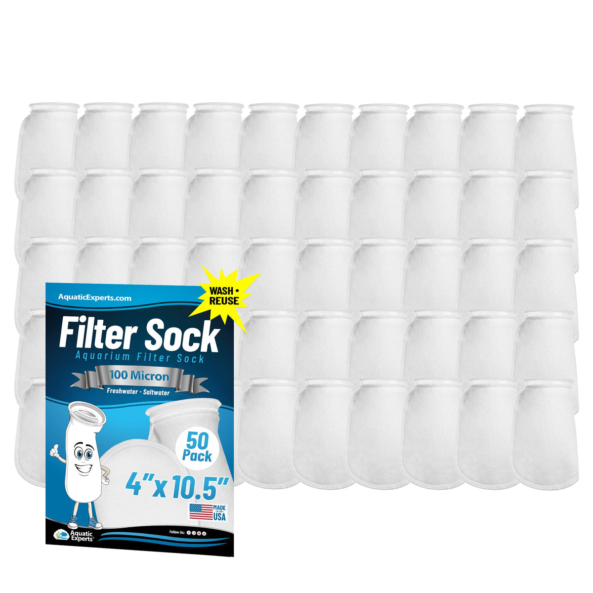 4" Ring Aquarium Filter Sock 100 Micron for Saltwater Aquariums | Aquatic Experts