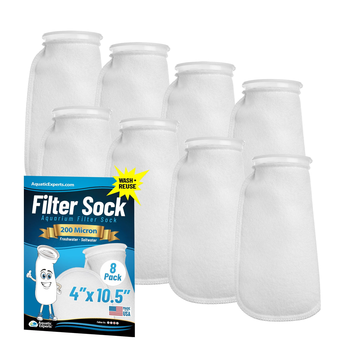 4" Ring Aquarium Filter Sock 200 Micron for Saltwater Aquariums | Aquatic Experts