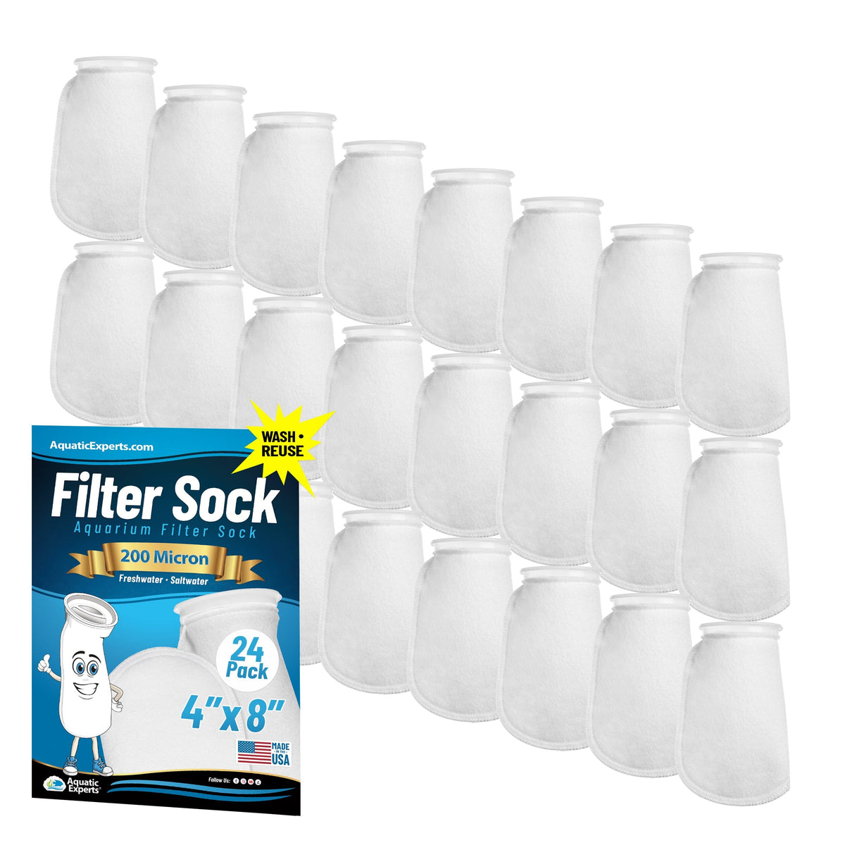 4" Ring Aquarium Filter Sock 200 Micron for Saltwater Aquariums | Aquatic Experts