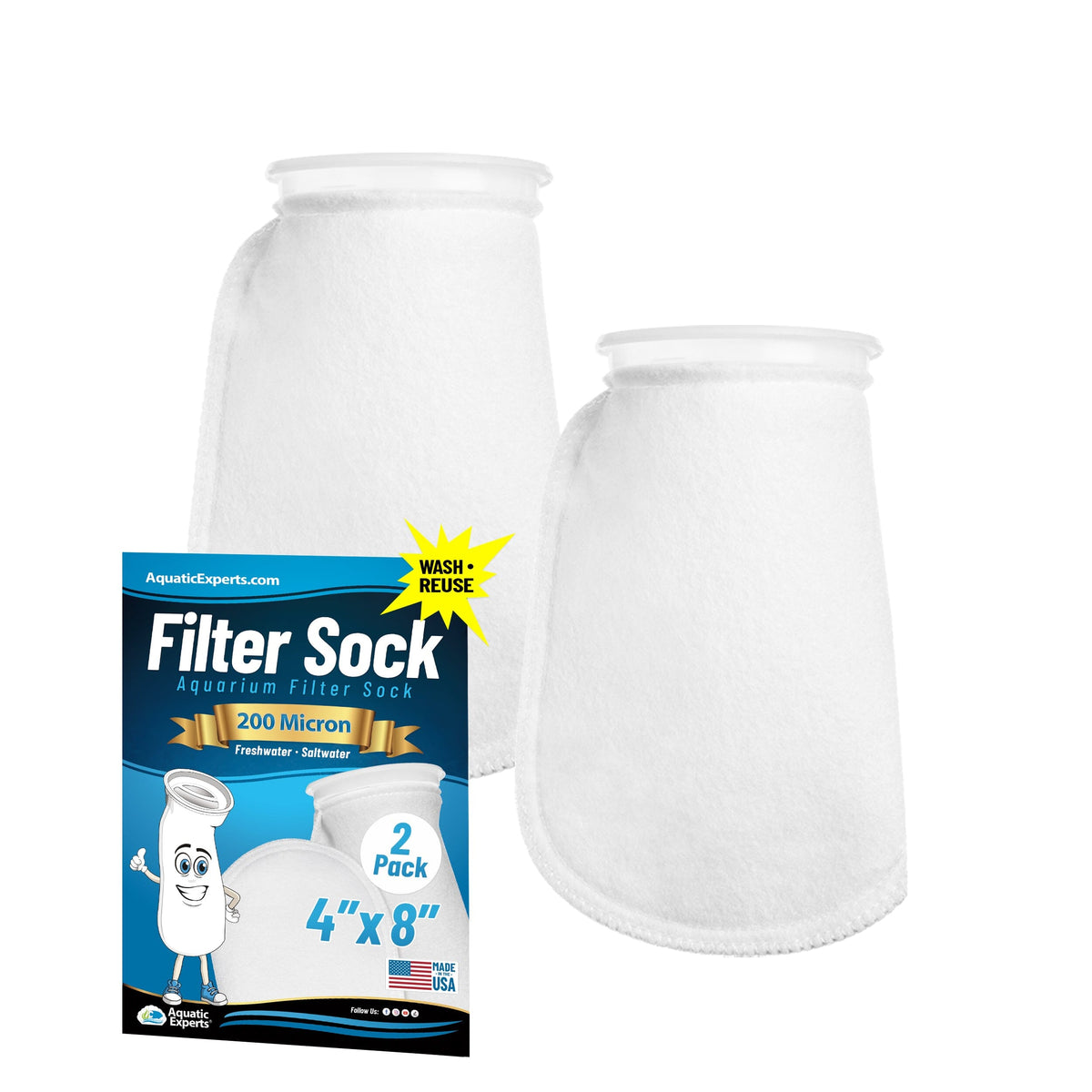 4" Ring Aquarium Filter Sock 200 Micron for Saltwater Aquariums | Aquatic Experts