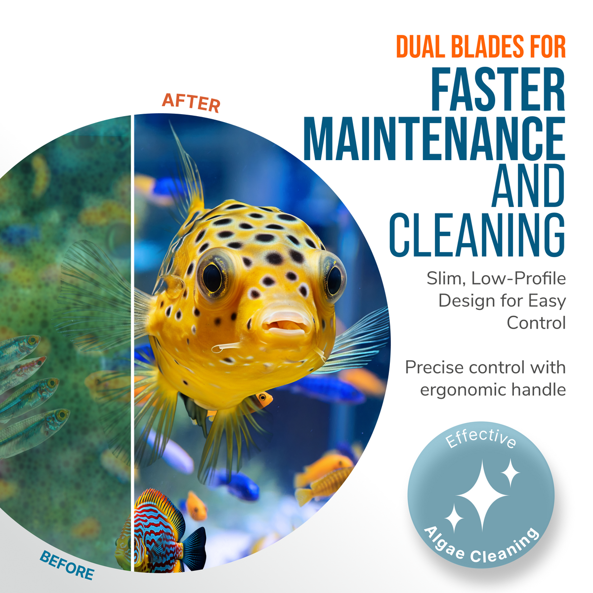 Flipper Edge Standard 2-in-1 Floating Magnetic Aquarium Cleaner