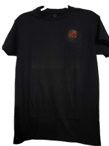 Front of the black Limited 2026 Texas Coral Ranch Halloween Shirt with a small Halloween logo on the chest