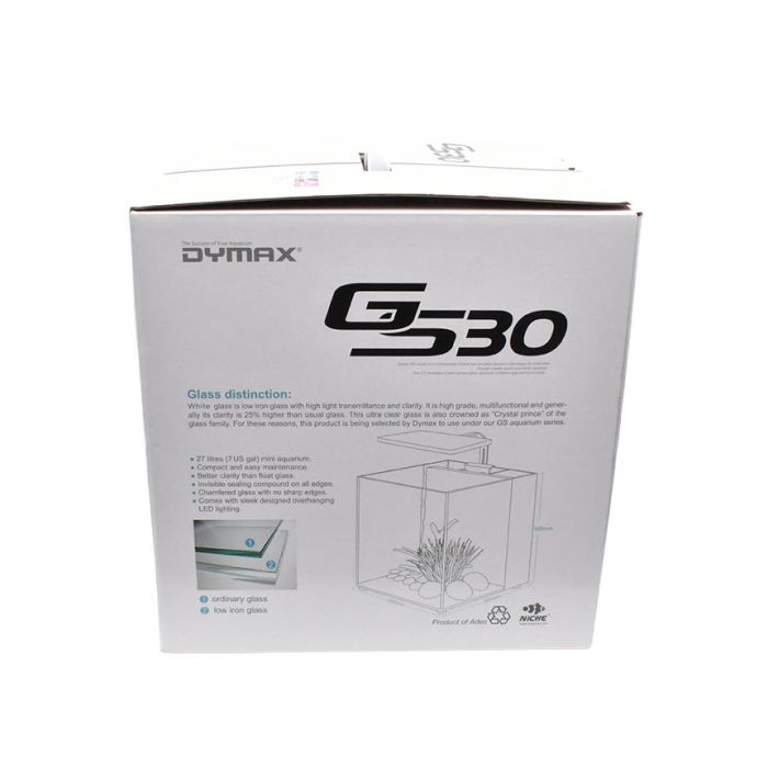 Dymax GS30 7 Gallon Cube Glass Aquarium