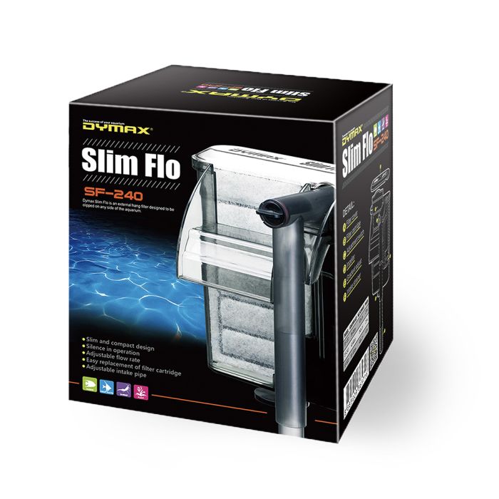 Dymax Slim Flo Hang On Filter QT Tank, Emergency & Freshwater Aquarium Filter (SF-120 / SF-240 / SF-500)